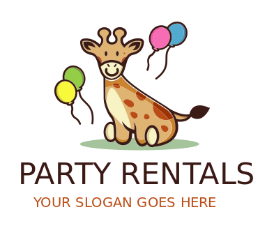 childcare logo giraffe stuffed toy with balloons