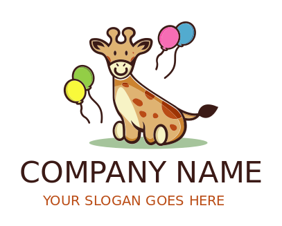 childcare logo giraffe stuffed toy with balloons