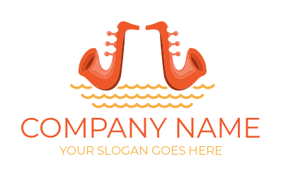 jazz music logo online saxophones on waves