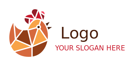 make a pet logo cute polygon chick