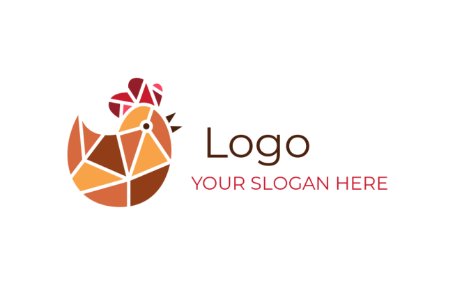 make a pet logo cute polygon chick