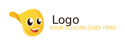 food logo icon cute potato chip mascot