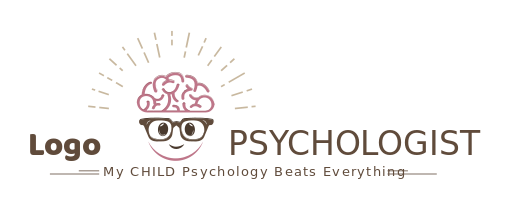 cute psychologist cartoon with brain wearing glasses