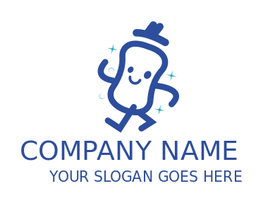 Make a beauty logo of cute soap mascot shining