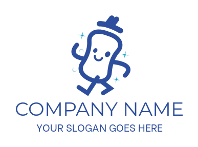 Make a logo of cute soap mascot shining 