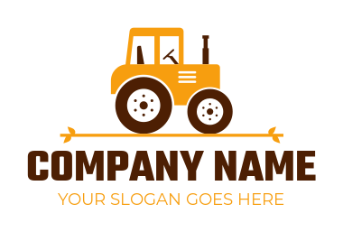farm machinery logo icon cute tractor with wheels