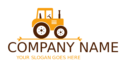 farm machinery logo icon cute tractor with wheels