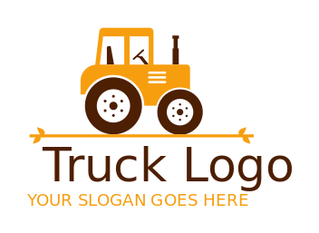 farm machinery logo icon cute tractor with wheels