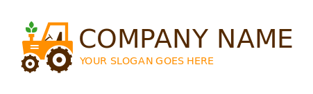 agriculture logo online cute tractor with plant