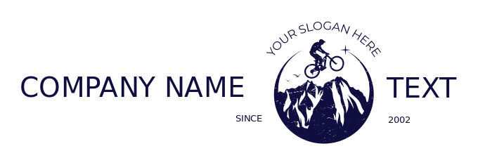 sports logo cyclist riding bike on mountains