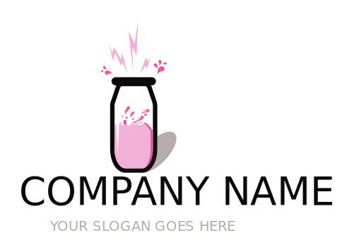 food logo dairy milk splashing out of bottle