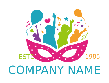 entertainment logo dancers behind mask