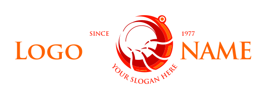 seafood company logo red and orange shrimp