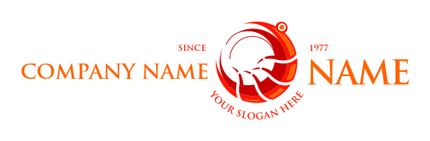 restaurant logo deep red and orange shrimp