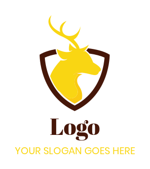create an animal logo deer come from the shield