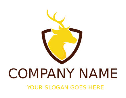 create an animal logo deer come from the shield