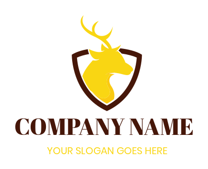 deer come from the shield combination mark animal logo template