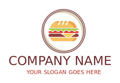 restaurant logo icon sandwich in circle