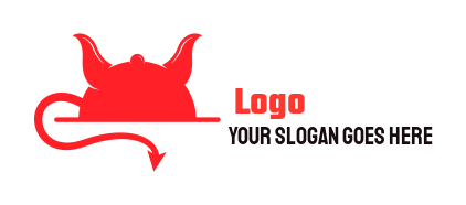 games logo demon horns on cloche and pointy tail