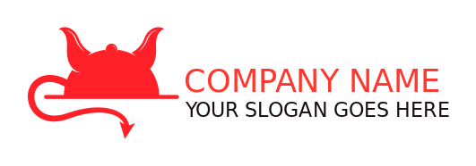 games logo demon horns on cloche and pointy tail