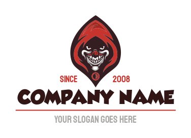 games logo demon in hood with evil smile