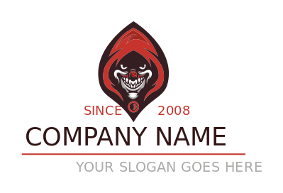 games logo demon in hood with evil smile