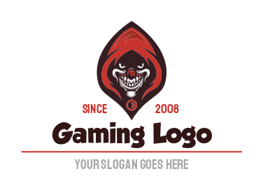 games logo demon in hood with evil smile