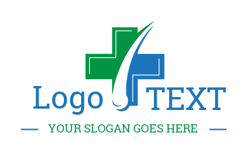 dermatologist logo icon cross with hair follicle