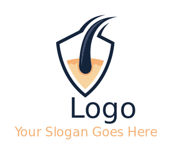 medical logo online hair follicle in shield
