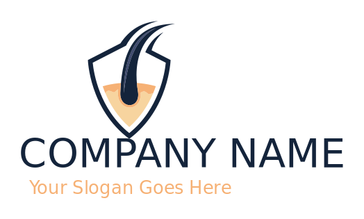medical logo online hair follicle in shield