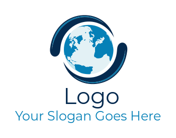 medical logo hair follicle revolving in globe