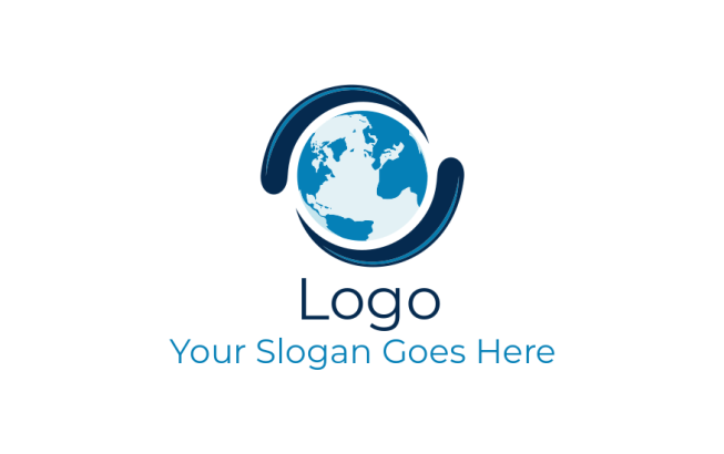 dermatologist hair follicle revolving with globe logo template