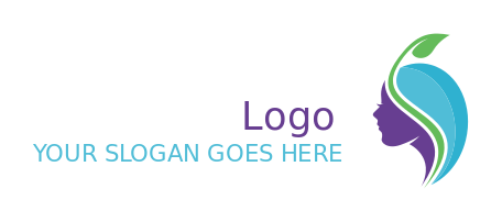 medical logo dermatologist woman with leaf