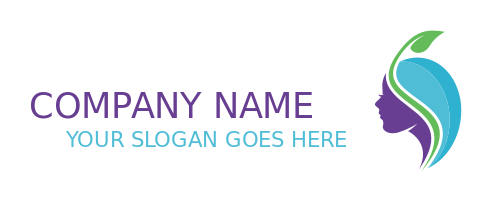 medical logo dermatologist woman with leaf