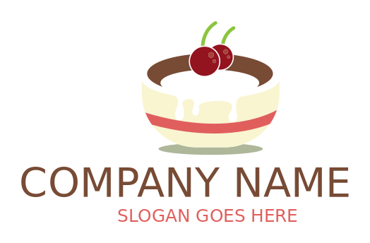 food logo maker desert with cherries in bowl
