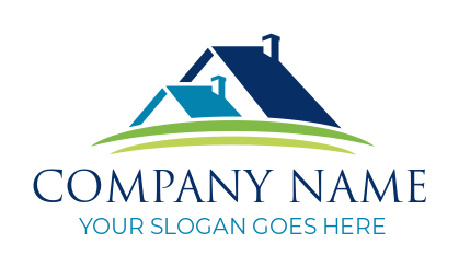 design a real estate logo homes with swooshes