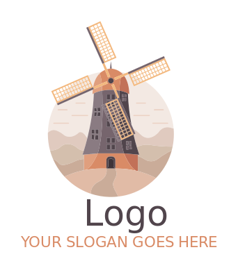 agriculture logo icon artistic windmill