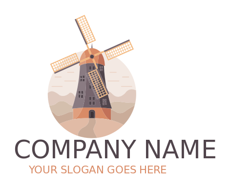 agriculture logo icon artistic windmill