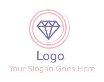 gemstones logo maker diamond with swirl - logodesign.net