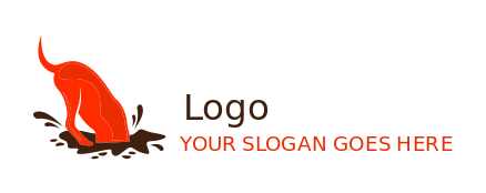 generate a pet logo illustration digging dog