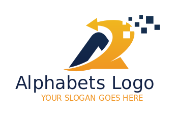 Letter A logo digital arrow letter A