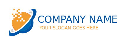 advertising logo globe and swoosh around