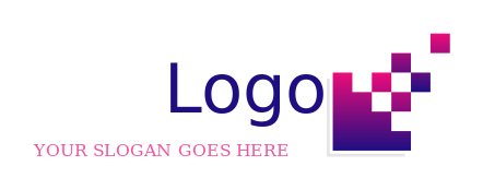 create an IT logo digital squares floating upward direction