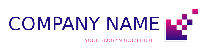 create an IT logo digital squares floating upward direction