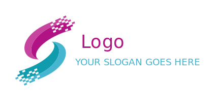 create an IT logo digital swooshes with pixels