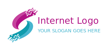 create an IT logo digital swooshes with pixels