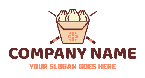 restaurant logo dim sum in take away box