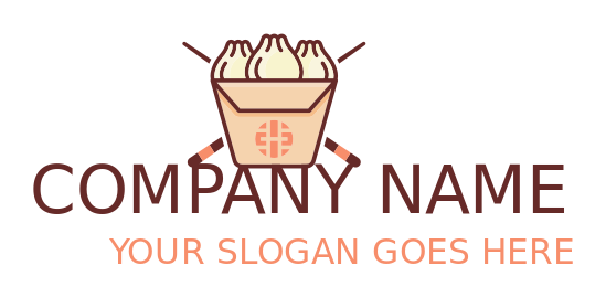 restaurant logo dim sum in take away box