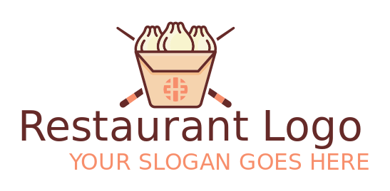 restaurant logo dim sum in take away box
