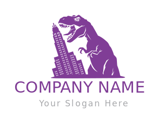 dinosaur eating Chicago Willis Tower